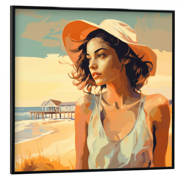 Poster mit schwarzem Rahmen 30x30 cm "OUTBANKS DREAMER" artboxONE - Natur,Reise,Fashion,Für Mama - Gold,Strand,Outerbanks,Usa,Frau,Woman