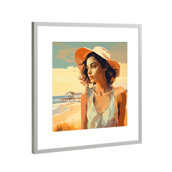 Poster mit Rahmen Silber "OUTBANKS DREAMER" artboxONE - Natur,Reise,Fashion,Für Mama - Gold,Strand,Outerbanks,Usa,Frau,Woman