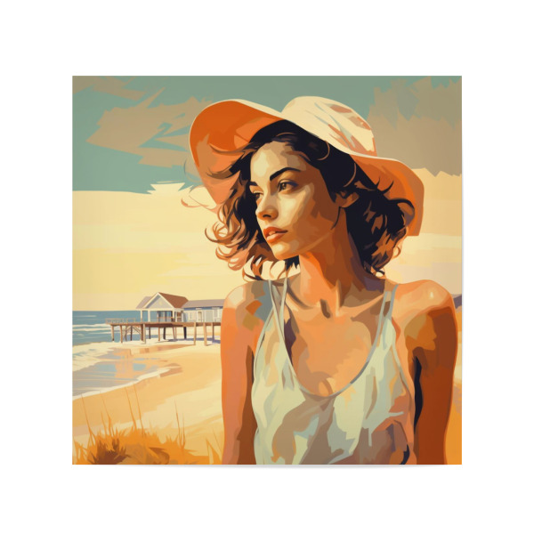 Poster 20x20 cm "OUTBANKS DREAMER" artboxONE - Natur,Reise,Fashion,Für Mama - Gold,Strand,Outerbanks,Usa,Frau,Woman