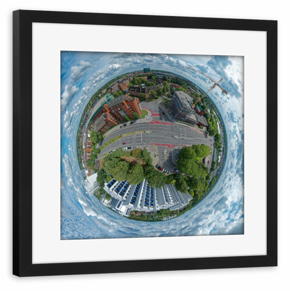 Poster mit Rahmen schwarz "HH-Bergedorf Polizei-Kreuzung; 35m" artboxONE - Städte,Städte / Hamburg,Reise,Architektur,Reise / Länder