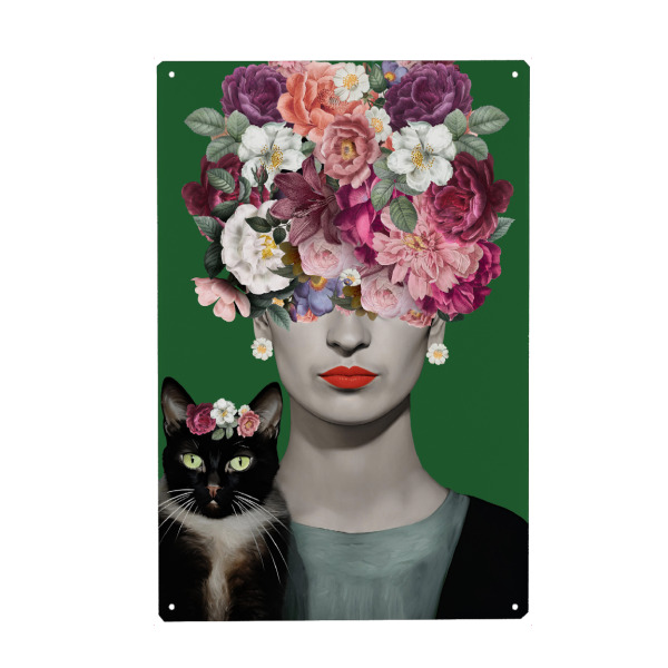 Metall Poster "Frida love Botanic" artboxONE - Floral,Tiere,Menschen