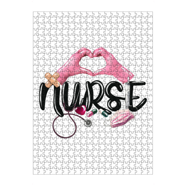 Puzzle Ravensburger "Krankenschwester Pink" artboxONE - Typografie,Fashion,Buchstaben,Für Mama,Lustig