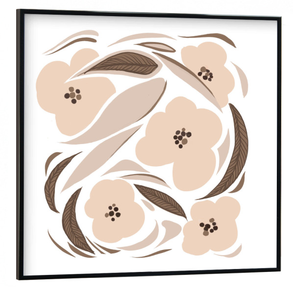 Poster mit schwarzem Rahmen 30x30 cm "Abstrakte Blüten" artboxONE - Floral,Abstrakt - Abstrakt,Blüten,Blumen,Floral,Pflanzen,Botanisch
