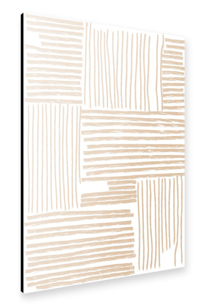 Alu-Dibond "Abstrakte Linien in beige" 30x20 cm artboxONE