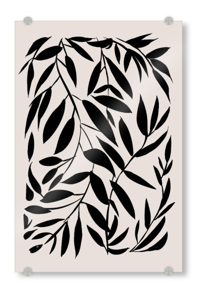 Acrylglasbild "Pflanzen im Japandi Stil" artboxONE - Floral,Abstrakt - Japandi,Pflanzen,Abstrakt,Botanisch,Minimalistisch,Minimal