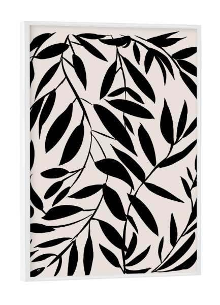 Poster mit weißem Rahmen "Pflanzen im Japandi Stil" artboxONE - Floral,Abstrakt - Japandi,Pflanzen,Abstrakt,Botanisch,Minimalistisch,Minimal