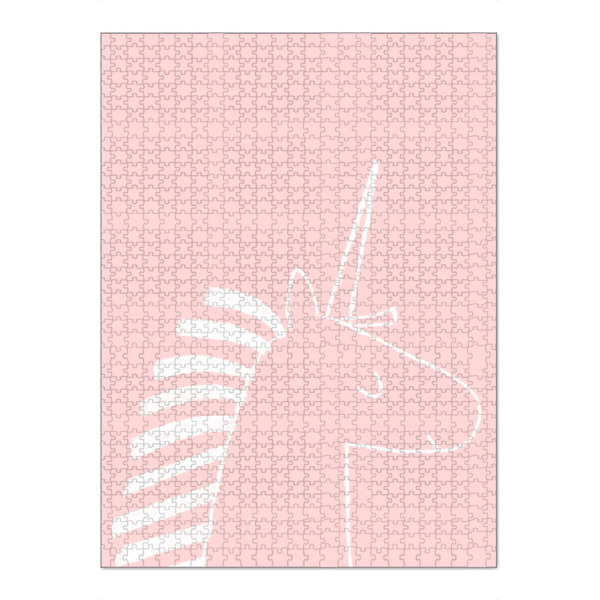 Puzzle Ravensburger "Einhorn Pink" artboxONE - Für Kinder,Tiere,Abstrakt - Einhorn,Kinder,Kinderzimmer,Illustration,Fabelwesen,Pink,Rosa,Tier