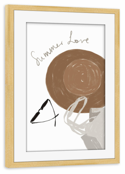 Poster mit Rahmen kiefer "Strandutensilien" artboxONE - Typografie,Reise,Reise / Strand und Meer