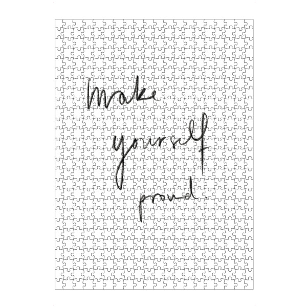 artboxONE Puzzle "Make yourself proud" artboxONE - Typografie - Typo,Typografie,Make,Yourself,Proud,Stolz,Handschrift,Minimalistisch - Bild typo