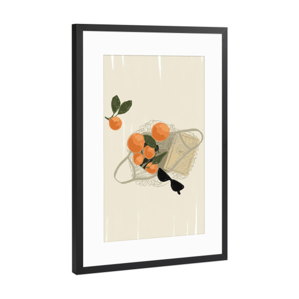 Poster mit Rahmen Schwarz (Metallic) "Picknick Utensilien" artboxONE - Essen & Trinken,Reise / Strand und Meer,Essen & Trinken / Obst & Gemüse