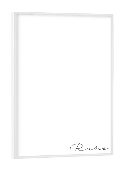 Poster mit weißem Rahmen "Ruhe Handschrift" artboxONE - Typografie - Ruhe,Typo,Typografie,Handschrift