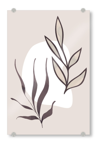 Acrylglasbild "Florale Abstraktion" artboxONE - Floral,Abstrakt,Geometrie - Abstrakt,Blätter,Pflanzen,Formen,Geometrie,Beige,Boho,Minimalistisch