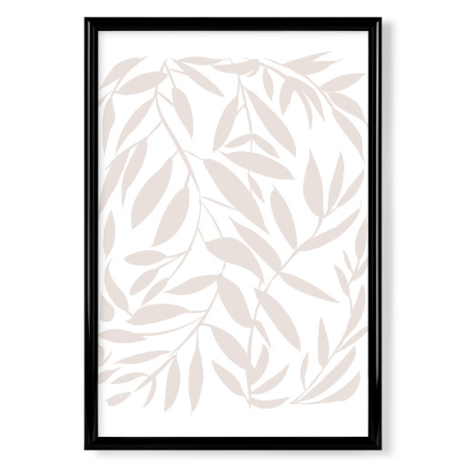 Beige japandi leaves