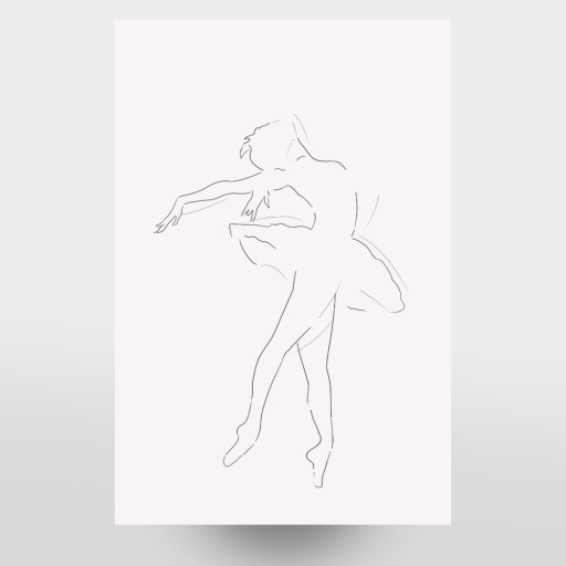 Ballerina Line art in beige Ballerina Line art in beige