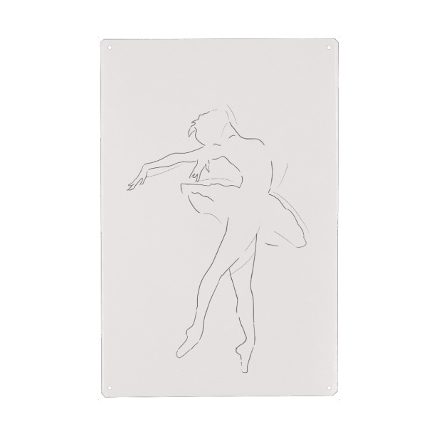 Holzbild "Ballerina Line art in beige" artboxONE - Für Kinder,Abstrakt,Menschen