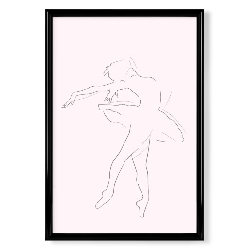 Ballerina in rosa line art