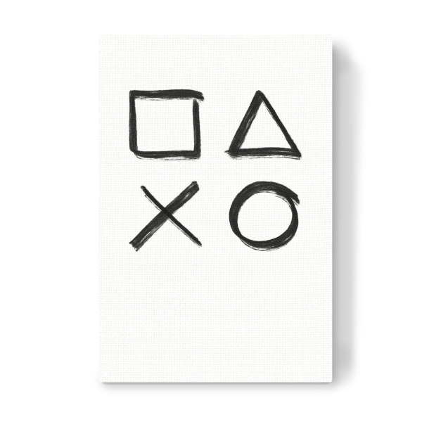 Leinwandbild "Controller Knöpfe sw" artboxONE - Für Kinder,Abstrakt,Schwarzweiß