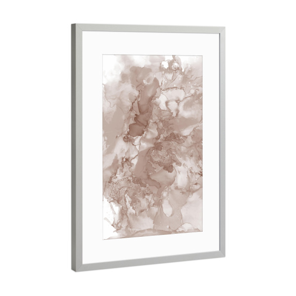 Poster mit Rahmen Silber "Watercolor Paint brown" artboxONE - Abstrakt,Marmor - Paint,Malerei,Abstrakt,Braun,Fleck,Farbe,Marmor,Aquarell,Wasserfarbe