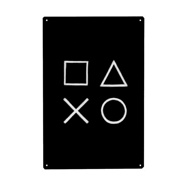 Holzbild "Controller Symbole SW" artboxONE - Für Kinder,Abstrakt,Schwarzweiß