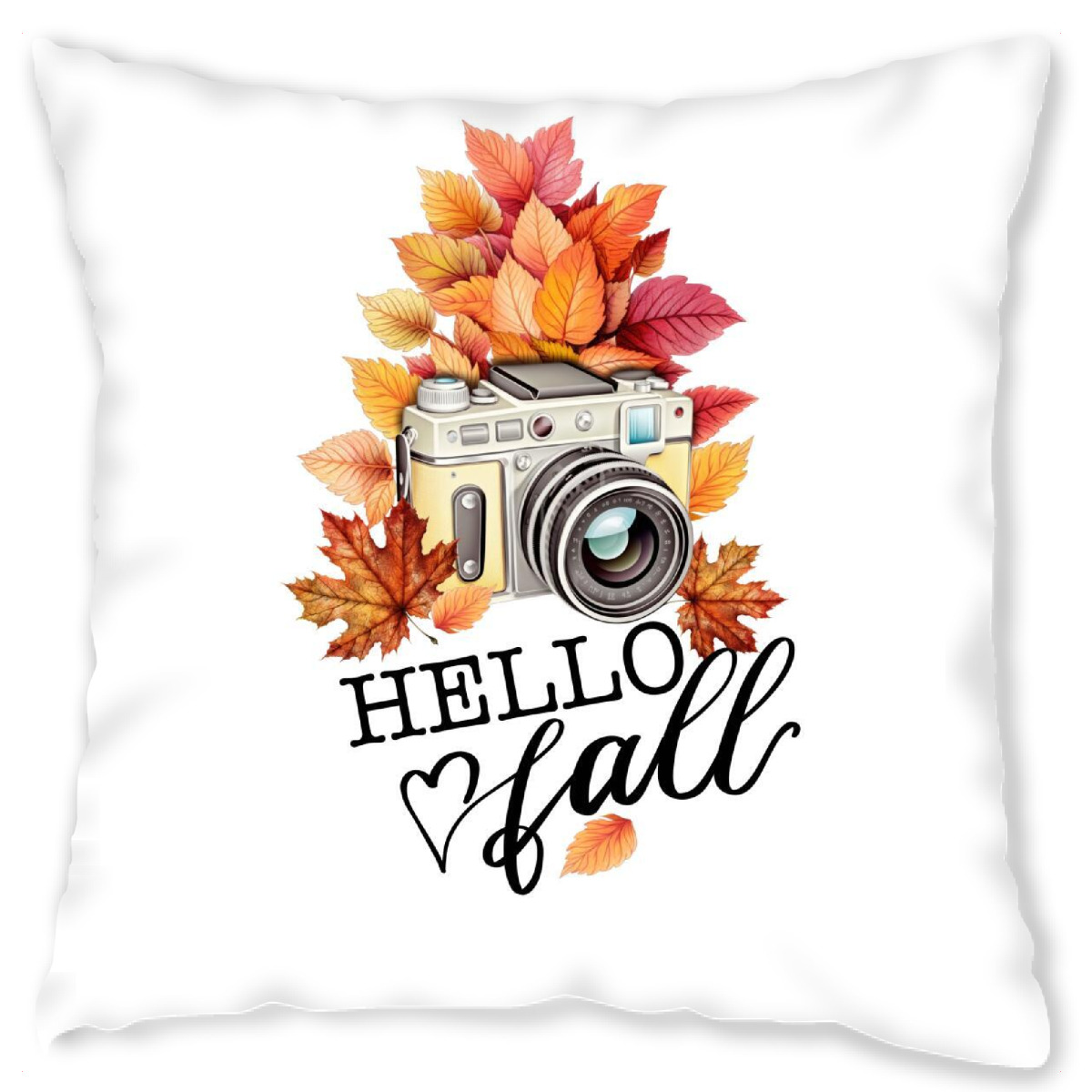 Design-Kissen "Hallo Herbst mit Fotokamera" artboxONE - Floral,Fashion,Buchstaben