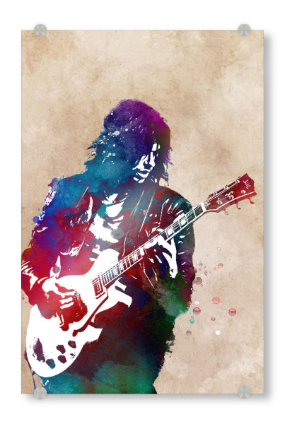 Acrylglasbild "Gitarrist Musikkunst A" artboxONE - Menschen,Musik - Gitarre,Gitarrist,Musik,Instrument,Band,Jazz