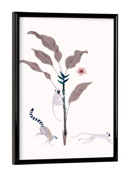 Poster mit schwarzem Rahmen "Fantom Fifi Art-Jungle Fun Affen" artboxONE - Natur,Floral,Tiere