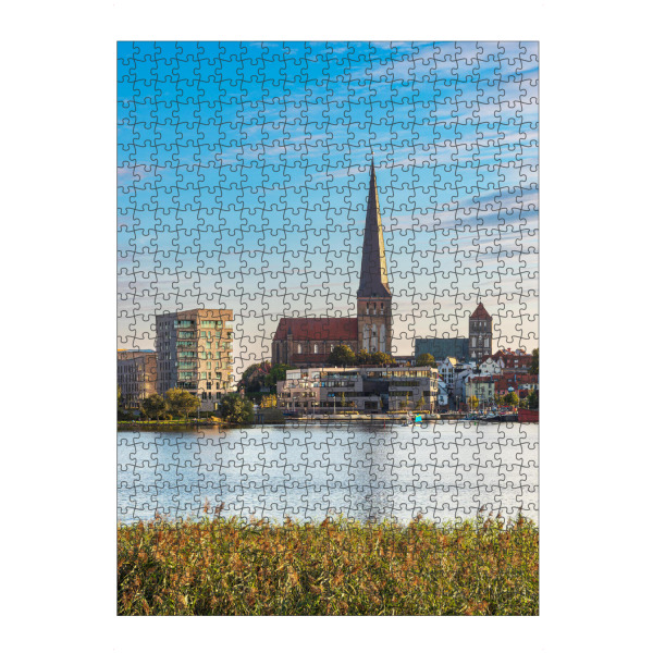 Puzzle Ravensburger "Kirche, Schilf, Fluss, Wolken" artboxONE - Natur,Reise,Architektur