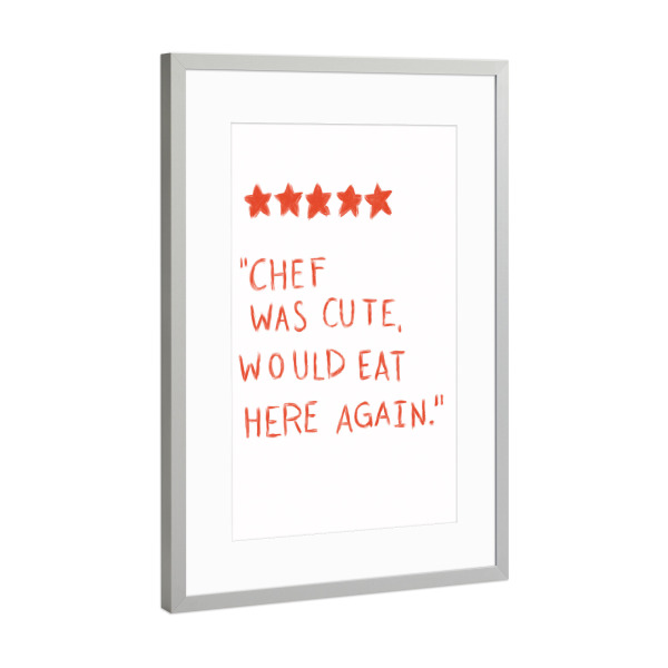 Poster mit Rahmen Silber "Chef was cute" artboxONE - Typografie,Liebe,Lustig