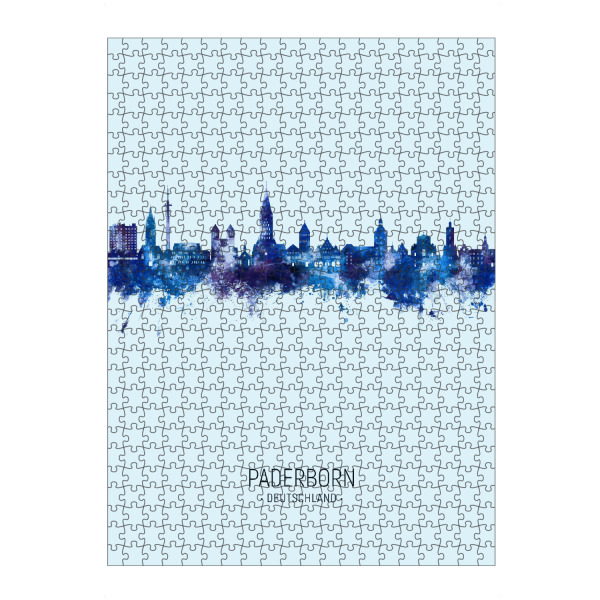 Puzzle Ravensburger "Paderborner Skyline dunkelblau" artboxONE - Städte