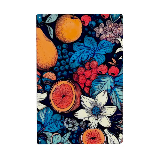 Holzbild "Flora und Früchte B" artboxONE - Natur,Floral - Früchte,Obst,Flora,Natur,Blumen,Blatt,Blätter,Botanisch