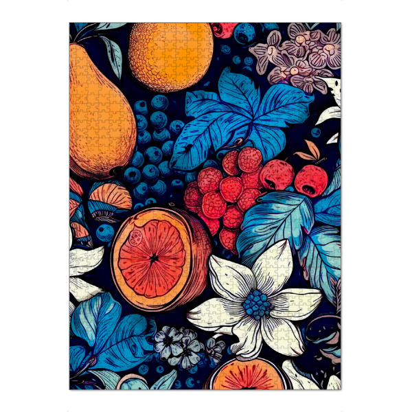 Puzzle Ravensburger "Flora und Früchte B" artboxONE - Natur,Floral - Früchte,Obst,Flora,Natur,Blumen,Blatt,Blätter,Botanisch - Bild früchte