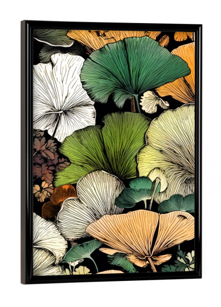Poster mit schwarzem Rahmen "Ginko Biloba J" artboxONE - Natur,Floral - Ginkgo,Biloba,Ginkgo biloba,Baum,Wald,Blätter,Natur