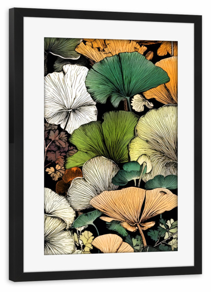 Poster mit Rahmen schwarz "Ginko Biloba J" artboxONE - Natur,Floral - Ginkgo,Biloba,Ginkgo biloba,Baum,Wald,Blätter,Natur