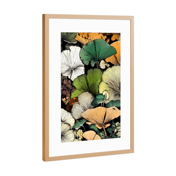 Poster mit Rahmen Kupfer "Ginko Biloba J" artboxONE - Natur,Floral - Ginkgo,Biloba,Ginkgo biloba,Baum,Wald,Blätter,Natur