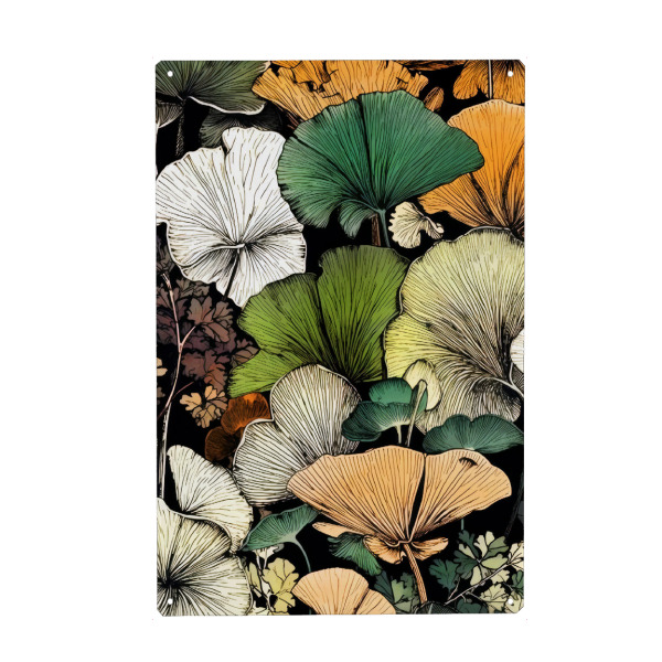 Metall Poster "Ginko Biloba J" artboxONE - Natur,Floral - Ginkgo,Biloba,Ginkgo biloba,Baum,Wald,Blätter,Natur - Blechschild