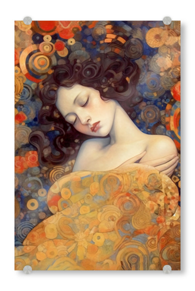 Acrylglasbild "Tunaboylu - Sleeping Beauty" artboxONE - Menschen - Portrait,Frau,Feminin,Fashion,Mode,Beauty,Haare,Klimt
