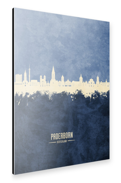Alu-Dibond "Paderborn Skyline Marine" 30x20 cm artboxONE