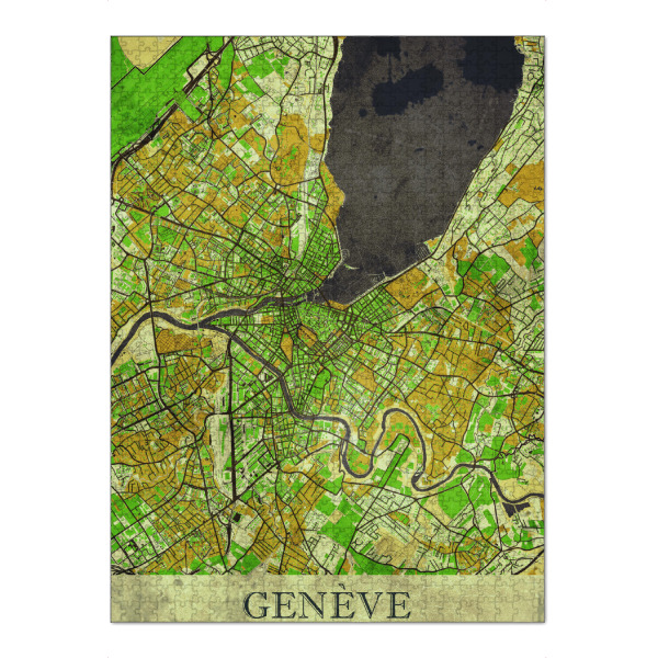 Puzzle Ravensburger "Genf Vintage City Map" artboxONE - Städte