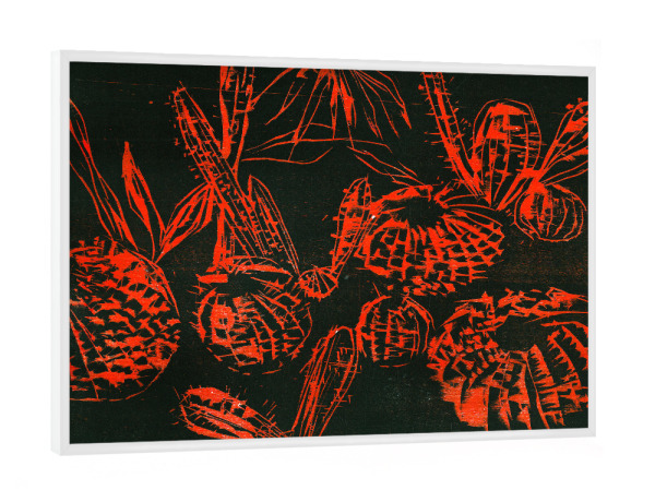 Poster mit weißem Rahmen "Magda Chmielek - Kaktusgarten" artboxONE - Natur,Floral,Abstrakt