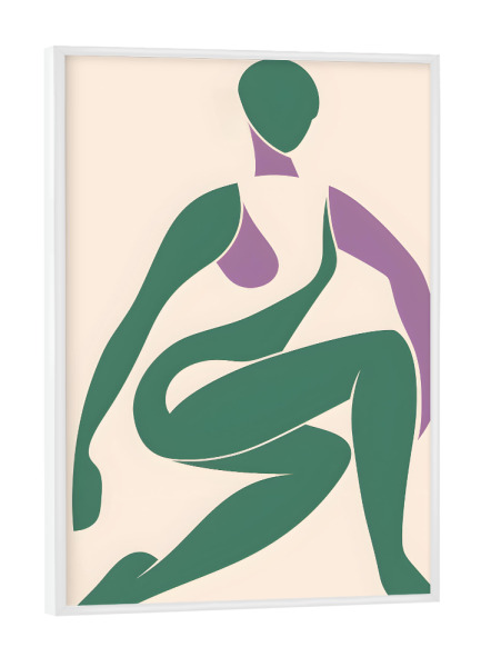 Poster mit weißem Rahmen "Yoga Übung" artboxONE - Abstrakt,Menschen,Geometrie
