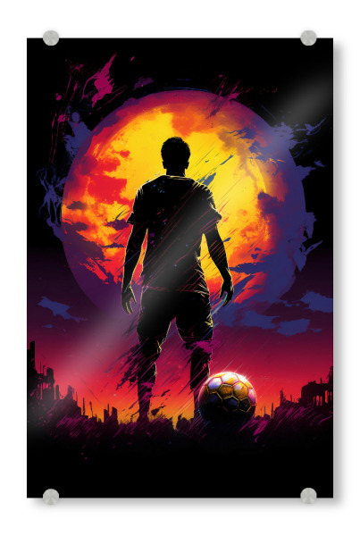 Acrylglasbild "Football Colorful (matart)" artboxONE - Sport / Fußball - Fußball,Fußballer,Fußball,Spieler,Ball,Team,Sport