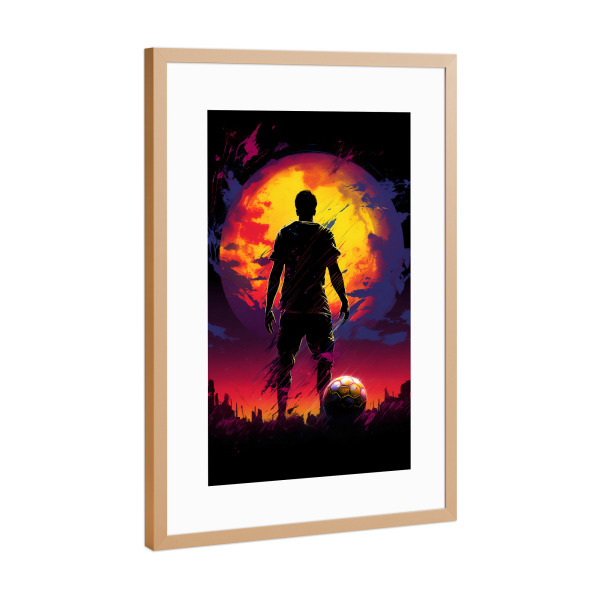 Poster mit Rahmen Kupfer "Football Colorful (matart)" artboxONE - Sport / Fußball - Fußball,Fußballer,Fußball,Spieler,Ball,Team,Sport