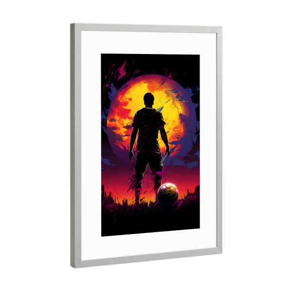 Poster mit Rahmen Silber "Football Colorful (matart)" artboxONE - Sport / Fußball - Fußball,Fußballer,Fußball,Spieler,Ball,Team,Sport