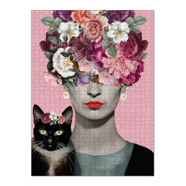 Puzzle Ravensburger "Frida love cats" artboxONE - Floral,Tiere,Menschen
