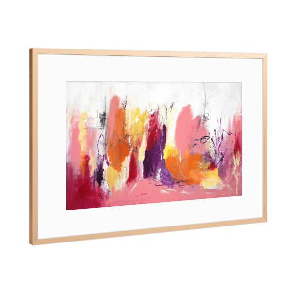 Poster mit Rahmen Kupfer "Tove Höglund - Colours of Fall" artboxONE - Abstrakt - Abstrakt,Modern,Bunt,Farbenfroh,Strich,Pinsel