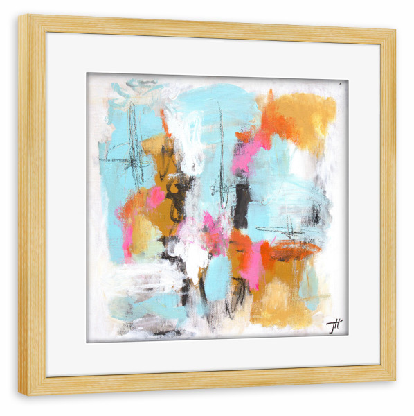 Poster mit Rahmen kiefer "Tove Höglund - Go for it" artboxONE - Abstrakt - Abstrakt,Modern,Bunt,Farbenfroh,Strich,Pinsel