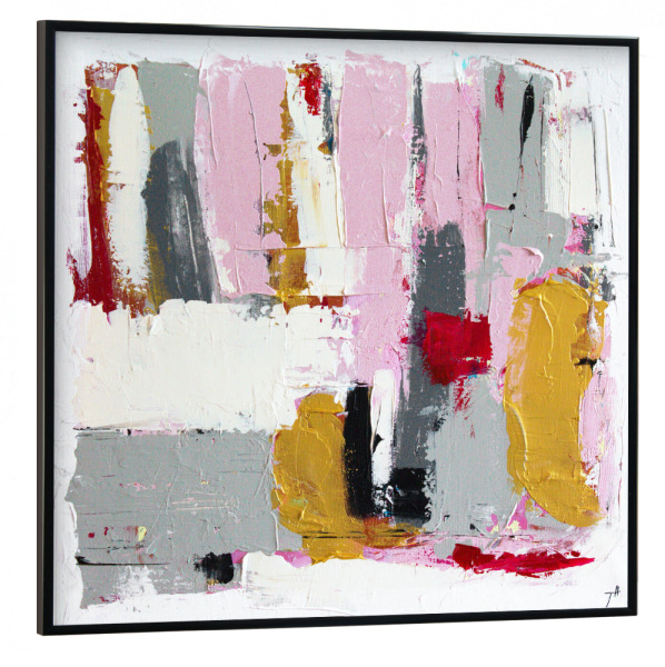 Poster mit schwarzem Rahmen 30x30 cm "Tove Höglund - Break" artboxONE - Abstrakt - Abstrakt,Modern,Bunt,Farbenfroh,Strich,Pinsel