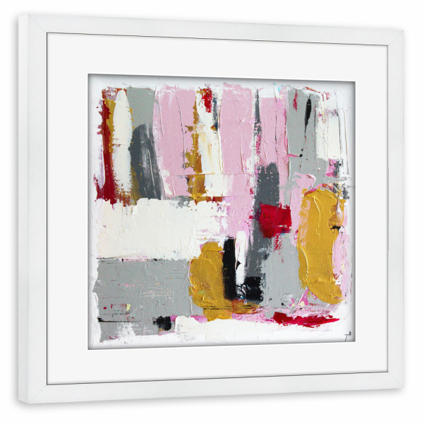 Poster mit Rahmen weiß "Tove Höglund - Break" artboxONE - Abstrakt - Abstrakt,Modern,Bunt,Farbenfroh,Strich,Pinsel