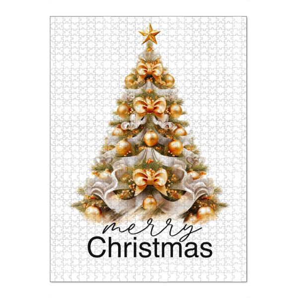 Puzzle Ravensburger "Frohe Weihnachten, Goldbaum" artboxONE - Für Kinder,Fashion,Weihnachten,Festivals,Lustig