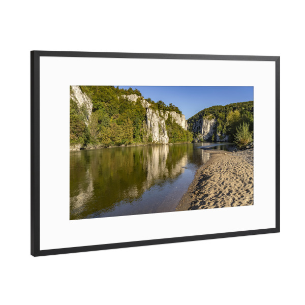 Poster mit Rahmen Schwarz (Metallic) "Donaudurchbruch" artboxONE - Natur,Reise